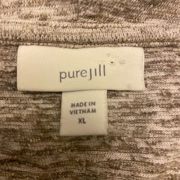 J. Jill Pure Jill Cowl Neck Cotton Gray and White Top Size XL - Picture 9 of 12